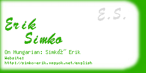 erik simko business card